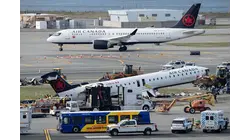 Mangled plane in LaGuardia crash is towed from runway as most injured passengers leave hospital
