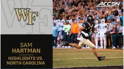 Sam Hartman's Stellar Performance vs. UNC