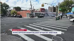 NYPD officer hospitalized after hit-and-run in East Flatbush