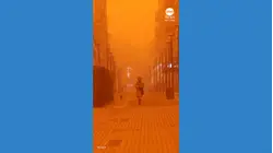 Skies over Crete turned orange by sandstorm