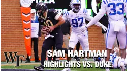 Wake Forest QB Sam Hartman Shows Out Against Duke