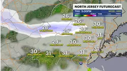 Windy and cold today with a rogue flurry in North Jersey
