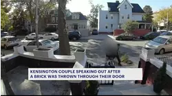 Multiple teens caught on camera throwing brick at Kensington home