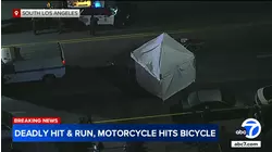 Motorcyclist kills bicyclist in South LA hit-and-run crash