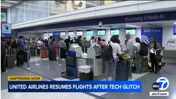 United Airlines resumes operations after tech disruption, but 'residual delays' expected