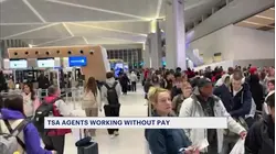 Long lines at security checkpoints at Newark Airport during Homeland Security shutdown