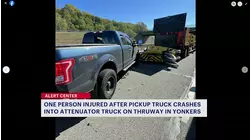 Thruway truck hit in Yonkers while protecting road crew