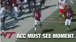 Virginia Tech's Dorian Strong Take's The Extra Point Attempt To The Zone | ACC Must See Moment