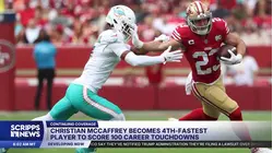 Christian McCaffrey joins elite company with his 100th career touchdown