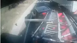 Video and 999 call released of truck driver crashing into parked cars