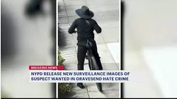 Surveillance images released of man wanted for spray-painting swastika outside Gravesend yeshiva