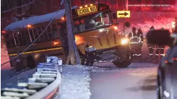 School bus strikes utility pole in unincorp. McHenry; no injuries reported