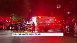 One person hospitalized after violent motorcycle crash in Parkchester