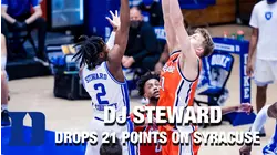 Duke's DJ Steward Drops 21 Points On Syracuse