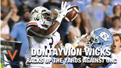 UVA WR Dontayvion Wicks Racks Up The Yards Against UNC