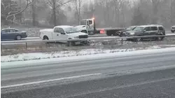 Snow is causing treacherous driving conditions in Middletown in Orange County, NY