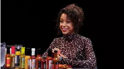 Liza Koshy Meets Her Future Self While Eating Spicy Wings