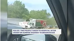 2 suffer minor injuries in 2-vehicle crash on Sunrise Highway in Brookhaven