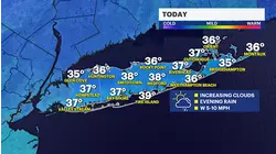 Showers tonight on Long Island, cold temperatures for New Year's
