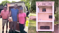 Dad-Son Duo Build New Farm Stand for Woman After It's Stolen