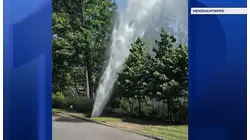 'Old Faithful' water main break sends water shooting into the air in Mendham