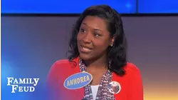 Steve Harvey meets Anndrea! | Family Feud