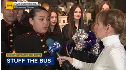 Marines helping Stuff The Bus